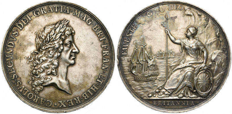 GRANDE-BRETAGNE, AR médaille, s.d. (1667), J. Roettiers. Paix de Breda. D/ T. l....