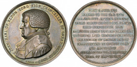 GRANDE-BRETAGNE, AR médaille, 1821, Voigt. John Scott, earl of Eldon, lord chancelier. D/ B à g., coiffé d''une perruque. R/ Biographie en douze ligne...