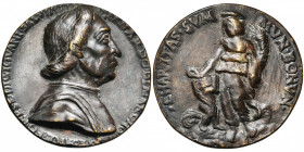 ITALIE, AE médaille, s.d. (après 1500), Niccolo Spinelli, dit Fiorentino. Bernardo di Marco Salviati (1404-1486), ambassadeur à la cour de Naples. D/ ...