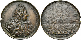 ITALIE, AE médaille, 1710, A. Montauti. François Marie de Médicis (1660-1711), frère de Cosme III. D/ PRINCEPS FRANCISCVS MARIA AB ETRVRIA B. cuir. à ...