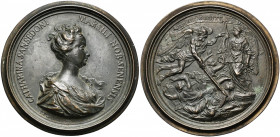 ITALIE, AE médaille, 1720, G.F. Pieri. Catharina Sansedoni, épouse du noble siennois Alfonso Marsili. D/ CATHARINA SANSEDONI MARSILI NOB. SENENSIS B. ...