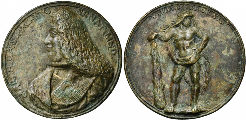 ITALIE, AE médaille, 18e s., L.M. Weber. Caesar Pagani, sénateur florentin. D/ M...