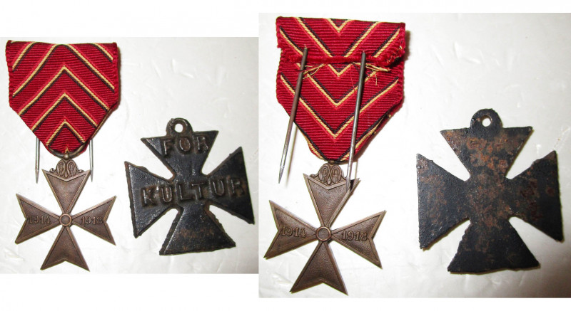 BELGIQUE, croix des Déportés 1914-1918, dans sa boîte d’origine, avec son brevet...