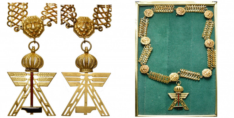 BELGIQUE, collier de doyen d’honneur du travail, modèle de 1935. Fabrication Fon...