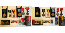 BELGIQUE, lot de 9 décorations attribuées à Jean Pensis, volontaire de guerre belge présent sur le front de l’Yser en octobre 1914, titulaire de la mé...