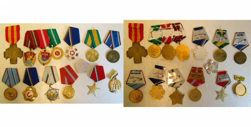 BULGARIE, lot de 13 décorations de la période communiste, dont deux Ordres de la...