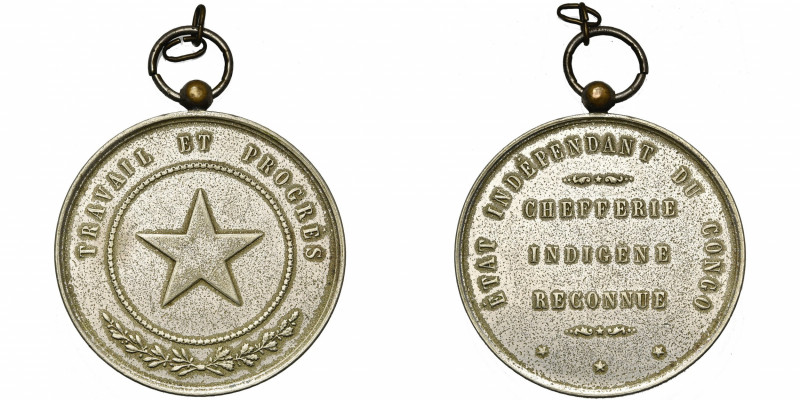 CONGO, ETAT INDEPENDANT, insigne de chefferie indigène reconnue, 1er modèle (189...