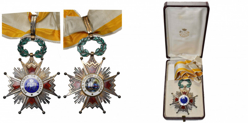 ESPAGNE, Ordre d''Isabelle la Catholique, croix de commandeur du nombre, modèle ...