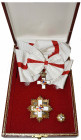 ESPAGNE, Ordre du Mérite militaire, ensemble de 4e classe (équivalent de grand-croix avec bijou, écharpe et plaque), modèle pour temps de paix, type 1...