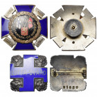 FINLANDE, lot de 2 décorations: Deutsch-Finnisches Nordfrontkreuz, 1941/42 (métal argenté et émail, rare) et insigne de membre de l''organisation para...