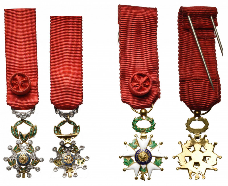 FRANCE, Ordre de la Légion d’honneur, lot de deux miniatures d’officier, modèle ...