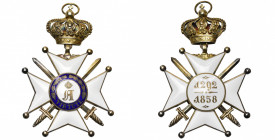 LUXEMBOURG, Ordre d’Adolphe de Nassau, bijou de grand-croix à titre militaire, en vermeil, sans son écharpe. Très rare.
