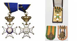 LUXEMBOURG, Ordre d''Adolphe de Nassau, croix de commandeur à titre civil, avec couronne en vermeil. Vendue avec une croix d''officier de l’Ordre de l...