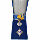 PAYS-BAS, Ordre d''Orange-Nassau, ensemble de grand officier à titre civil (plaque et bijou de commandeur). Ecrin cassé.
Attribué à Herman Vos (1889-...