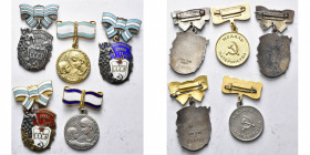 RUSSIE, U.R.S.S., lot de 5 décorations pour mères de famille nombreuse: 1e, 2e et 3e classes de l’Ordre de la gloire de la Maternité (МАТЕРИНСКАЯ СЛАВ...