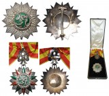TUNISIE, Beylicat de Tunis, ensemble de 1e classe du Nishan Iftikhar (plaque, bijou et écharpe), modèle au monogramme de Sidi Amhed II ibn Ali (1929-1...