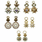 lot de 5 miniatures en or, sans ruban pour chaînette: Brésil, Ordre impérial de la Rose (14,5 mm, centres manquants); Espagne, Ordre d’Isabelle la Cat...