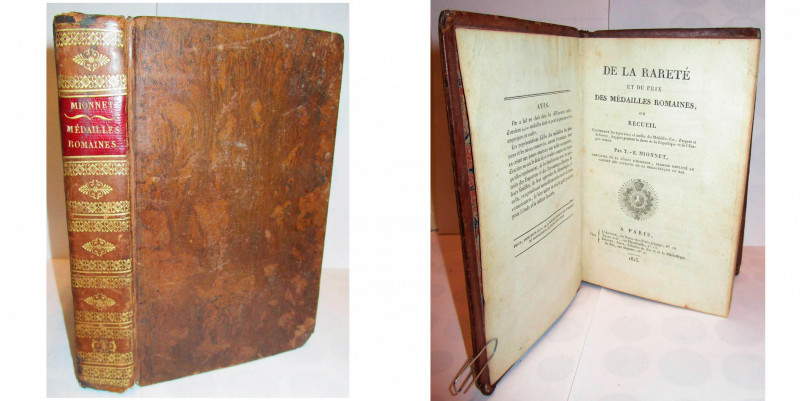 MIONNET, T.E., De la rareté et du prix des médailles romaines. Paris, 1815, 567 ...