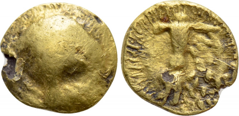 CENTRAL EUROPE. Boii. GOLD Foureé 1/8 Stater (2nd-1st centuries BC). "Athena Alk...