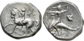 CALABRIA. Tarentum. Didrachm (Circa 281-240 BC). Sy- and Lykinos, magistrates