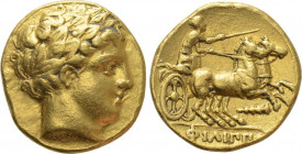 KINGS OF MACEDON. Philip II (359-336 BC). GOLD Stater. Amphipolis