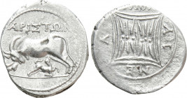 ILLYRIA. Apollonia. Drachm (Circa 120/00-80/70 BC). Aineia and Ariston, magistrate