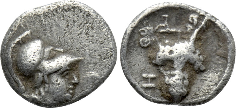 CILICIA. Soloi. Obol (Circa 410-375 BC). 

Obv: Helmeted head of Athena right....