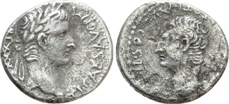 CAPPADOCIA. Caesarea. Tiberius with Drusus as Caesar (14-37). Drachm. 

Obv: T...