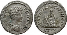 CAPPADOCIA. Caesarea. Geta (Caesar, 198-209). Drachm. Dated RY 16 of Septimius Severus (207/8)
