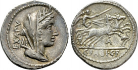 C. FABIUS C. F. HADRIANUS. Denarius (102 BC). Rome