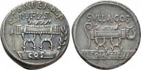 Q. POMPEIUS RUFUS. Denarius (54 BC). Rome