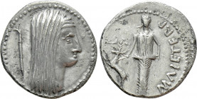 EASTERN EUROPE. Imitations of Roman Republic. Geto-Dacians (Mid-late 1st century BC). Denarius. Imitating L. Hostilius Saserna