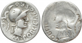 CNAEUS POMPEY II. Denarius (46-45 BC). Corduba; Marcus Poblicius, legatus pro praetore. Obverse brockage