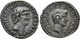 MARK ANTONY and OCTAVIAN. Denarius (41 BC). Military mint travelling with Mark Antony