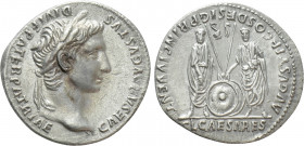 AUGUSTUS (27 BC-14 AD). Denarius. Rome. Restitution issue struck under Trajan or Hadrian (98-138)