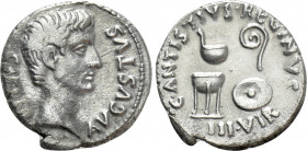 AUGUSTUS (27 BC-14 AD). Denarius. Rome. C. Antistius Reginus, moneyer