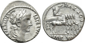 TIBERIUS (14-37). Denarius. Lugdunum