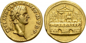 CLAUDIUS (41-54). GOLD Aureus. Lugdunum