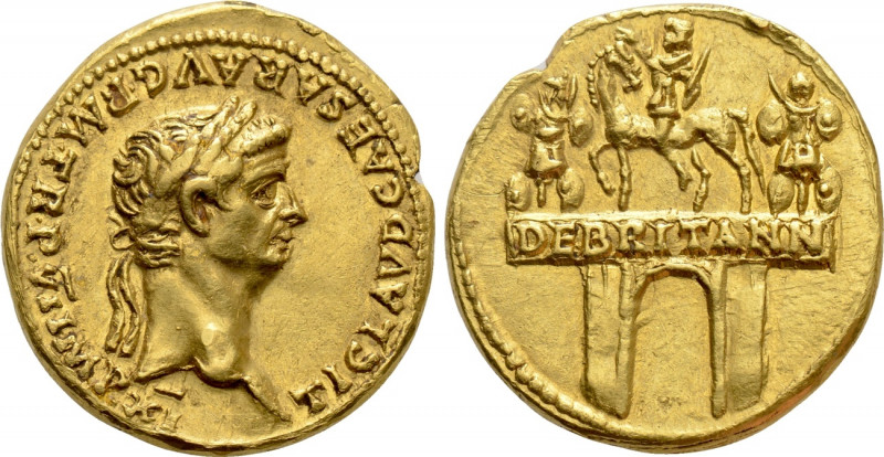 CLAUDIUS (41-54). GOLD Aureus. Rome. 

Obv: TI CLAVD CAESAR AVG P M TR P VI IM...