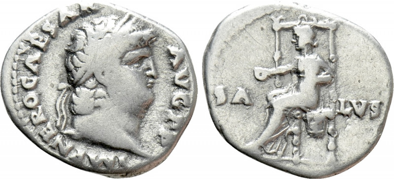 NERO (54-68). Denarius. Rome. 

Obv: IMP NERO CAESAR AVG P P. 
Laureate head ...