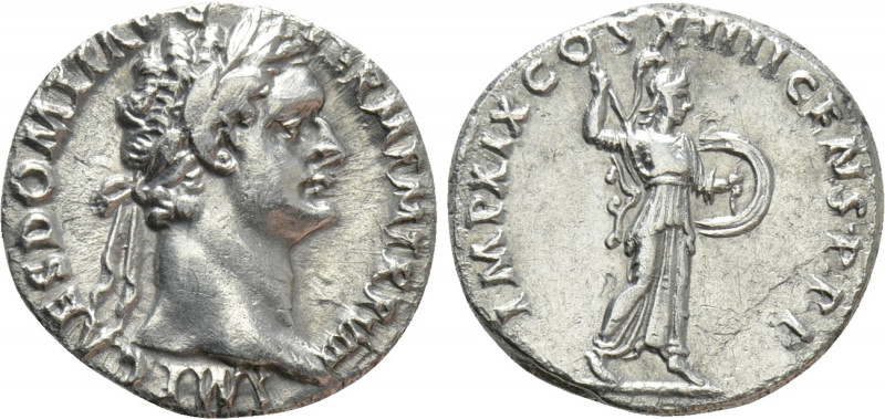 DOMITIAN (81-96). Denarius. Rome. 

Obv: IMP CAES DOMIT AVG GERM P M TR P VIII...