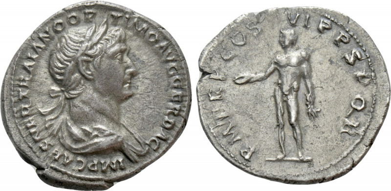 TRAJAN (98-117). Denarius. Rome. 

Obv: IMP CAES NER TRAIANO OPTIMO AVG GER DA...