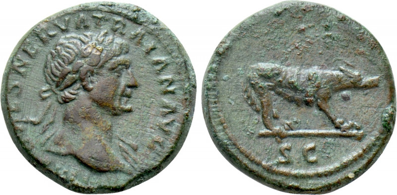 TRAJAN (98-117). Semis. Rome. 

Obv: IMP CAES NERVA TRAIAN AVG. 
Laureate bus...