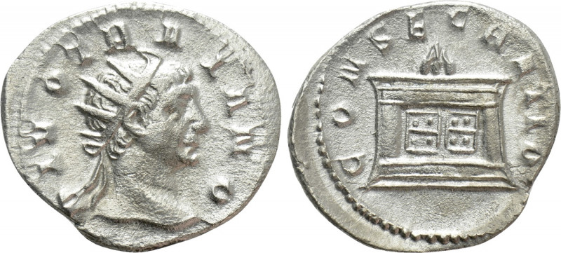 DIVUS TRAJAN (Died 117). Antoninianus. Rome. Struck under Trajanus Decius (249-2...