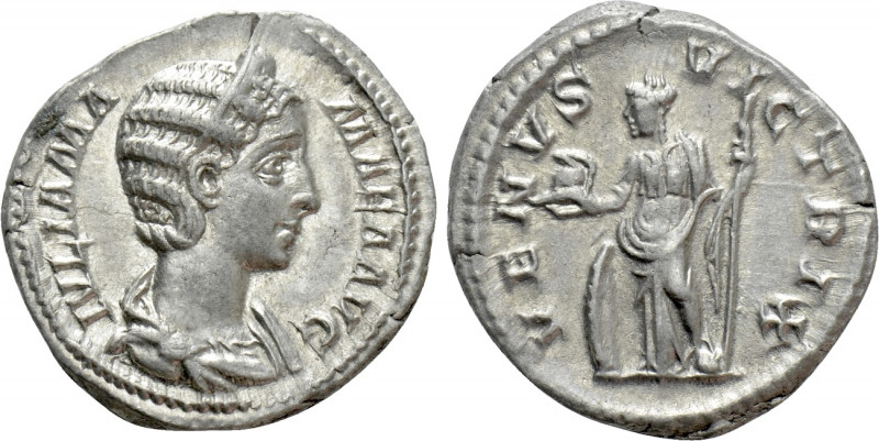 JULIA MAMAEA (Augusta, 222-235). Denarius. Rome. 

Obv: IVLIA MAMAEA AVG. 
Dr...