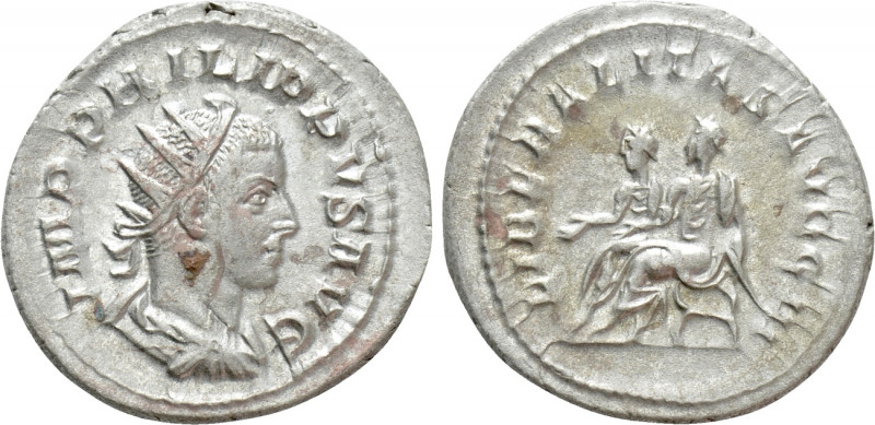 PHILIP II (247-249). Antoninianus. Rome. 

Obv: IMP PHILIPPVS AVG. 
Radiate, ...