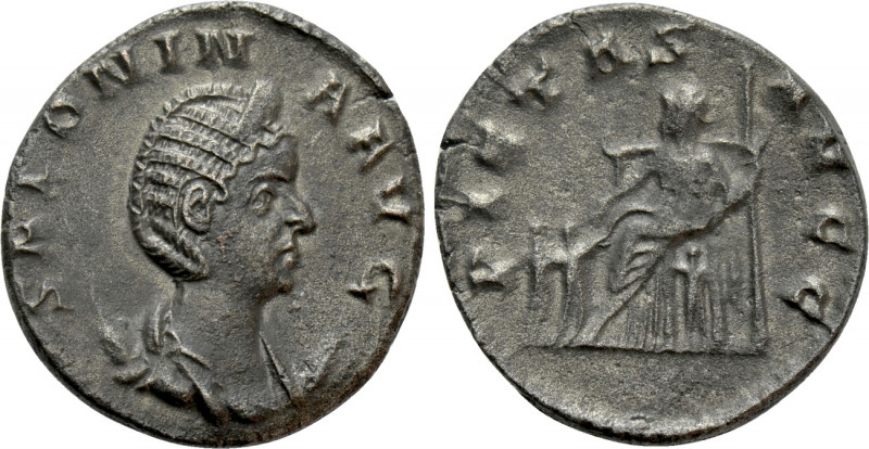 SALONINA (Augusta, 254-268). Antoninianus. Rome. 

Obv: SALONINA AVG. 
Diadem...