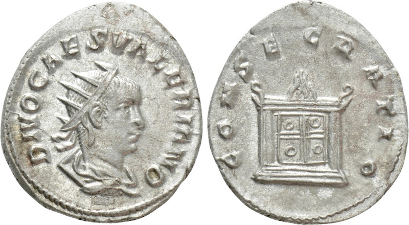 DIVUS VALERIAN II (Died 258). Antoninianus. Rome. 

Obv: DIVO CAES VALERIANO. ...