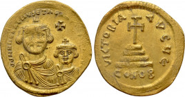 HERACLIUS with HERACLIUS CONSTANTINE (610-641). GOLD Solidus. Constantinople