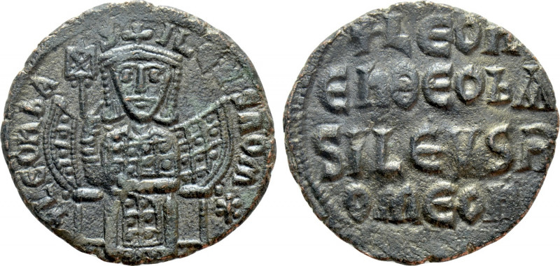 LEO VI the WISE (886-912). Follis. Constantinople. 

Obv: + LEON bASILEVS ROM....